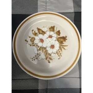 Vintage Mountain Wood Collection Stoneware‎ Dried Flowers 10" Dinner Plate Japan